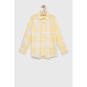 Dětská bavlněná košile GAP žlutá barva
