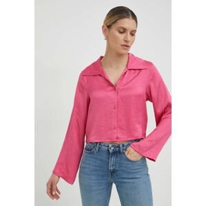 Košile American Vintage dámská, růžová barva, regular, s klasickým límcem