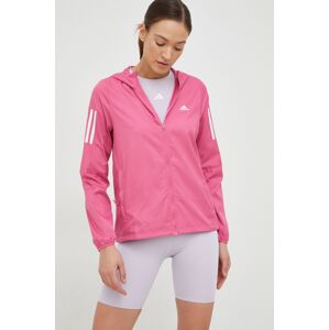 Běžecká bunda adidas Performance růžová barva