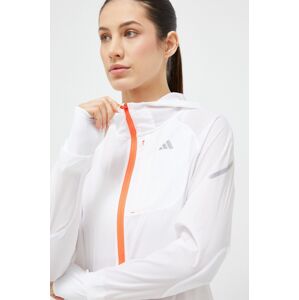 Větrovka adidas Performance Fast bílá barva, přechodná