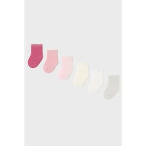 Kojenecké ponožky Mayoral Newborn 6-pack růžová barva