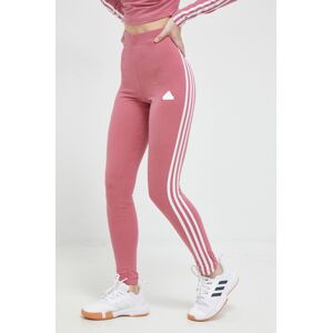 Legíny adidas dámské, růžová barva, s aplikací