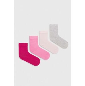 Dětské ponožky United Colors of Benetton 4-pack růžová barva
