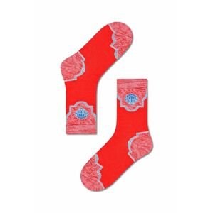 Ponožky Happy Socks Red Viviana Crew červená barva