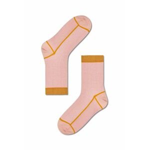 Ponožky Happy Socks Light Pink Liv Crew růžová barva