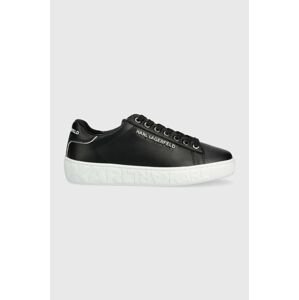 Kožené sneakers boty Karl Lagerfeld Kupsole III KC černá barva, KL61018A
