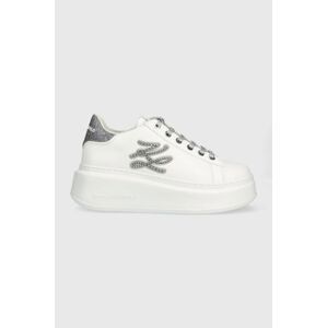 Kožené sneakers boty Karl Lagerfeld ANAKAPRI bílá barva, KL63535