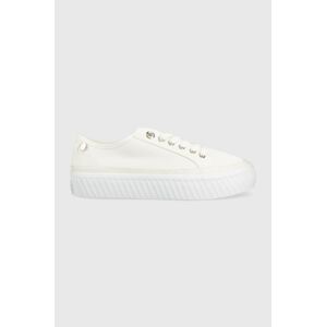 Sneakers boty Tommy Hilfiger PLATFORM VULCANIZED SNEAKER bílá barva