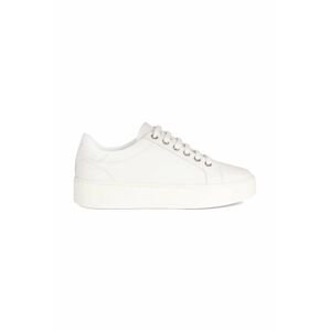 Kožené sneakers boty Geox D SKYELY bílá barva, D35QXC 04785 C1000