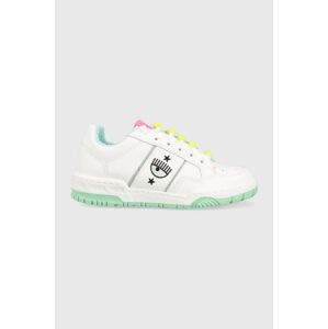 Kožené sneakers boty Chiara Ferragni CF3112_009 bílá barva, CF1 LOW