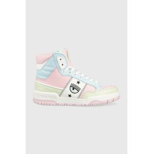 Kožené sneakers boty Chiara Ferragni CF3113_112 růžová barva, CF1 HIGH