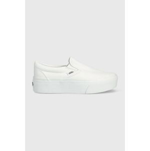 Tenisky Vans Classic Slip-On Stackform dámské, bílá barva, VN0A7Q5RW001, VN0A7Q5RW001-WHITE