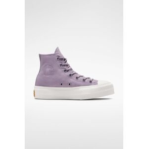 Kecky Converse Chuck Taylor All Star Lift HI dámské, fialová barva, A05014C