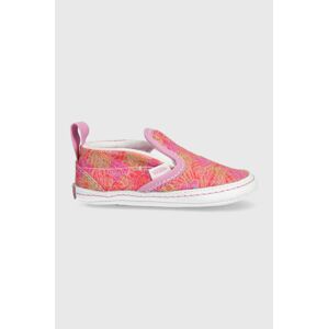 Dětské boty Vans IN Slip On V Crib ROSE MPINK růžová barva