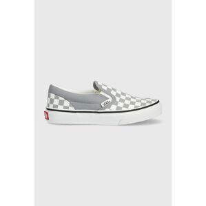 Dětské tenisky Vans UY Classic Slip On CTHR CHBD TRDWN šedá barva