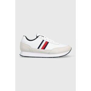 Kožené sneakers boty Tommy Hilfiger FM0FM04397 CORE EVA RUNNER CORPORATE LEA bílá barva