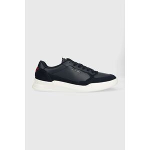 Kožené sneakers boty Tommy Hilfiger FM0FM04358 ELEVATED CUPSOLE LEATHER MIX tmavomodrá barva