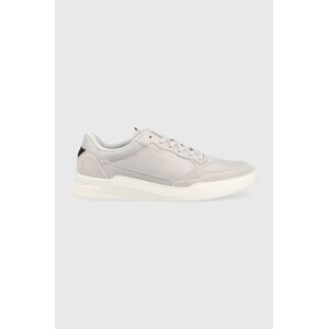 Kožené sneakers boty Tommy Hilfiger FM0FM04358 ELEVATED CUPSOLE LEATHER MIX šedá barva