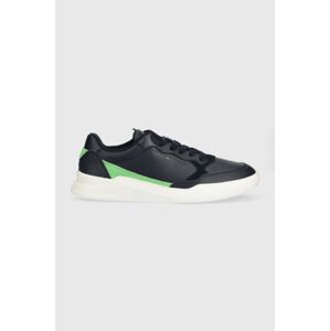 Kožené sneakers boty Tommy Hilfiger ELEVATED CUPSOLE LEATHER tmavomodrá barva, FM0FM04490