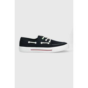 Tenisky Tommy Hilfiger CORE BOAT SHOE CANVAS pánské, tmavomodrá barva, FM0FM04510