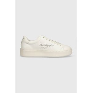 Kožené sneakers boty Karl Lagerfeld MAXI KUP béžová barva, KL52223