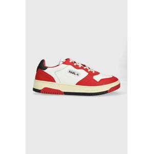 Kožené sneakers boty Karl Lagerfeld KREW KL červená barva, KL53020