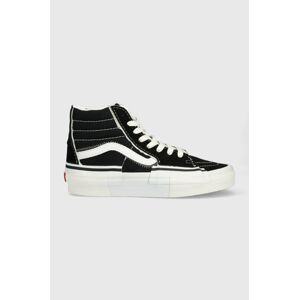 Kecky Vans SK8-Hi Reconstruct černá barva, VN0005UK6BT1, VN0005UK6BT1-DKGRN