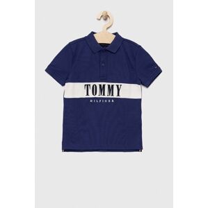 Dětské polo tričko Tommy Hilfiger tmavomodrá barva, s aplikací