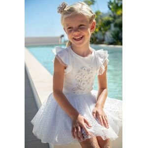 Dětská sukně Mayoral bílá barva, mini, áčková