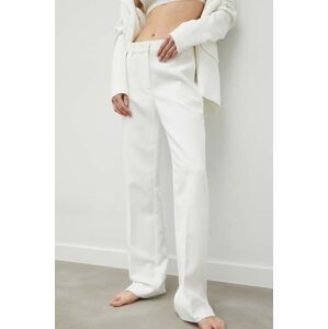 Kalhoty Bruuns Bazaar RubySus Magica dámské, béžová barva, jednoduché, medium waist