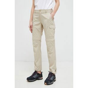 Outdoorové kalhoty Columbia Silver Ridge Utility béžová barva, kapsáče, high waist