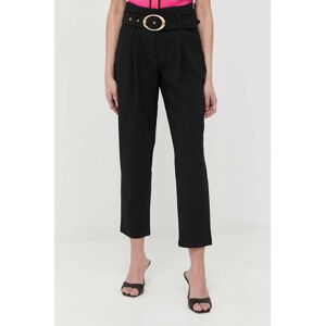 Kalhoty Morgan dámské, černá barva, jednoduché, high waist
