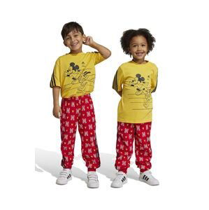 Dětské bavlněné tepláky adidas x Disney červená barva