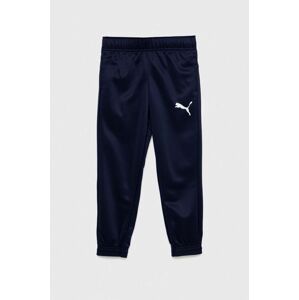 Dětské tepláky Puma ACTIVE Tricot Pants cl B tmavomodrá barva, hladké