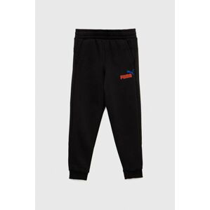 Dětské tepláky Puma ESS+ 2 Col Logo Pants FL cl B černá barva, s potiskem