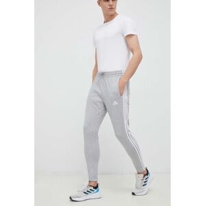 Tréninkové kalhoty adidas Essentials šedá barva, melanžové, IC0046