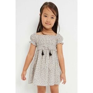 Dětské bavlněné šaty Mayoral béžová barva, mini