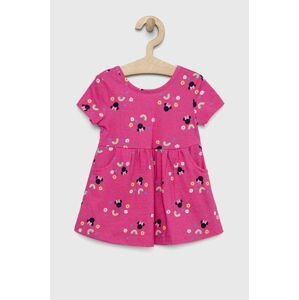 Dětské bavlněné šaty GAP x Disney růžová barva, mini