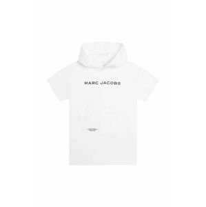 Dětské bavlněné šaty Marc Jacobs bílá barva, mini