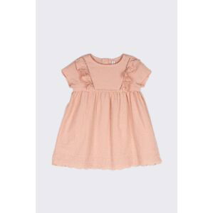 Dětské bavlněné šaty Coccodrillo růžová barva, mini