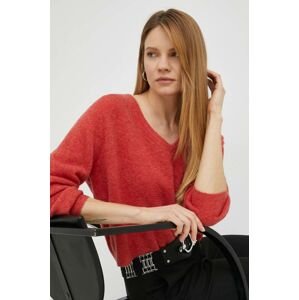 Vlněný svetr American Vintage dámský, červená barva, lehký