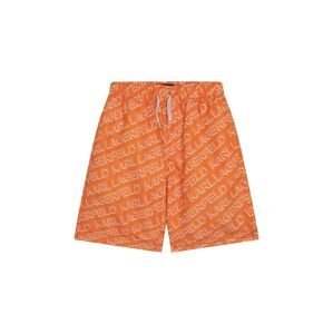 Dětské plavkové šortky Karl Lagerfeld oranžová barva, vzorované