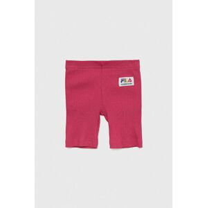 Dětské kraťasy Fila růžová barva, s aplikací
