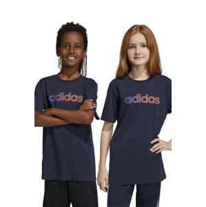 Dětské bavlněné tričko adidas tmavomodrá barva, s potiskem