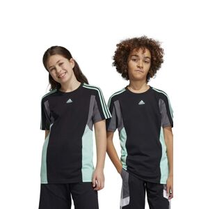 Dětské bavlněné tričko adidas U 3S CB TEE černá barva