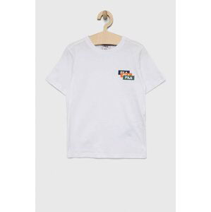 Dětské bavlněné tričko Fila bílá barva, s potiskem