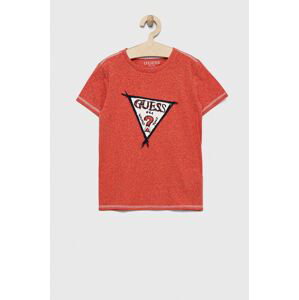Dětské tričko Guess červená barva, s aplikací
