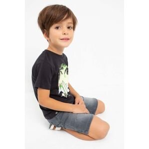 Dětské bavlněné tričko Mayoral černá barva, s potiskem