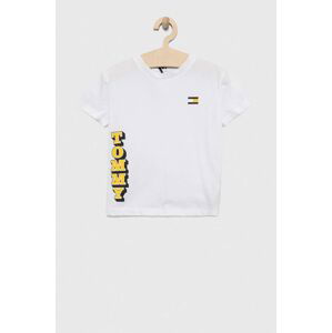 Dětské bavlněné tričko Tommy Hilfiger bílá barva, s potiskem