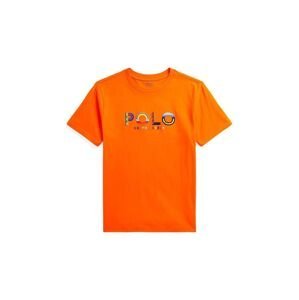 Dětské bavlněné tričko Polo Ralph Lauren oranžová barva, s aplikací